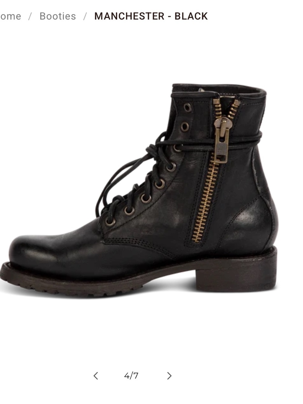 Freebird Manchester SIZE 8 Black Leather Lace-Up Combat Bootie with Side Zipper